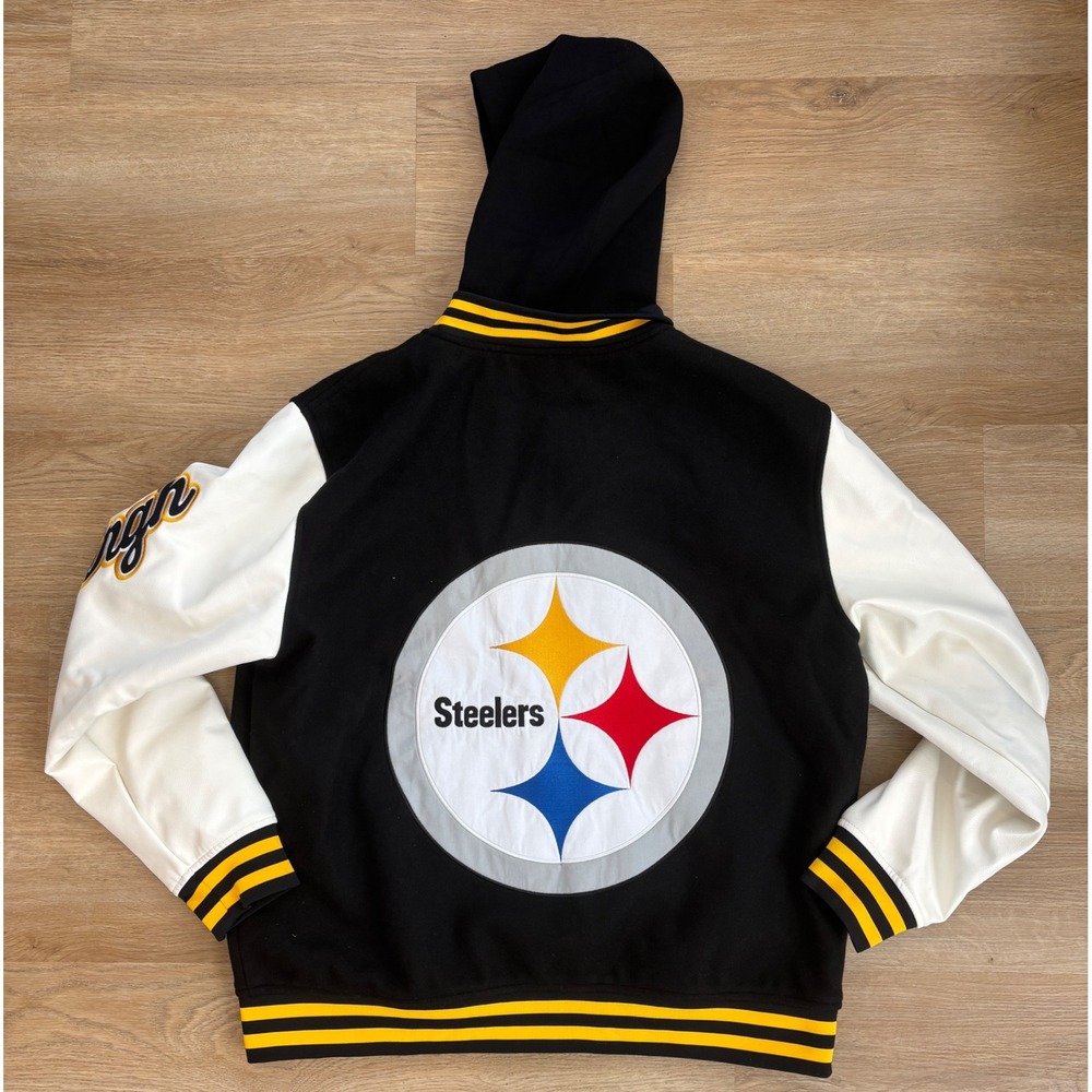 NWT BLEM Women's The Wild Collective Pittsburgh Steelers Jacket -XL-Black/White - Picture 2 of 9